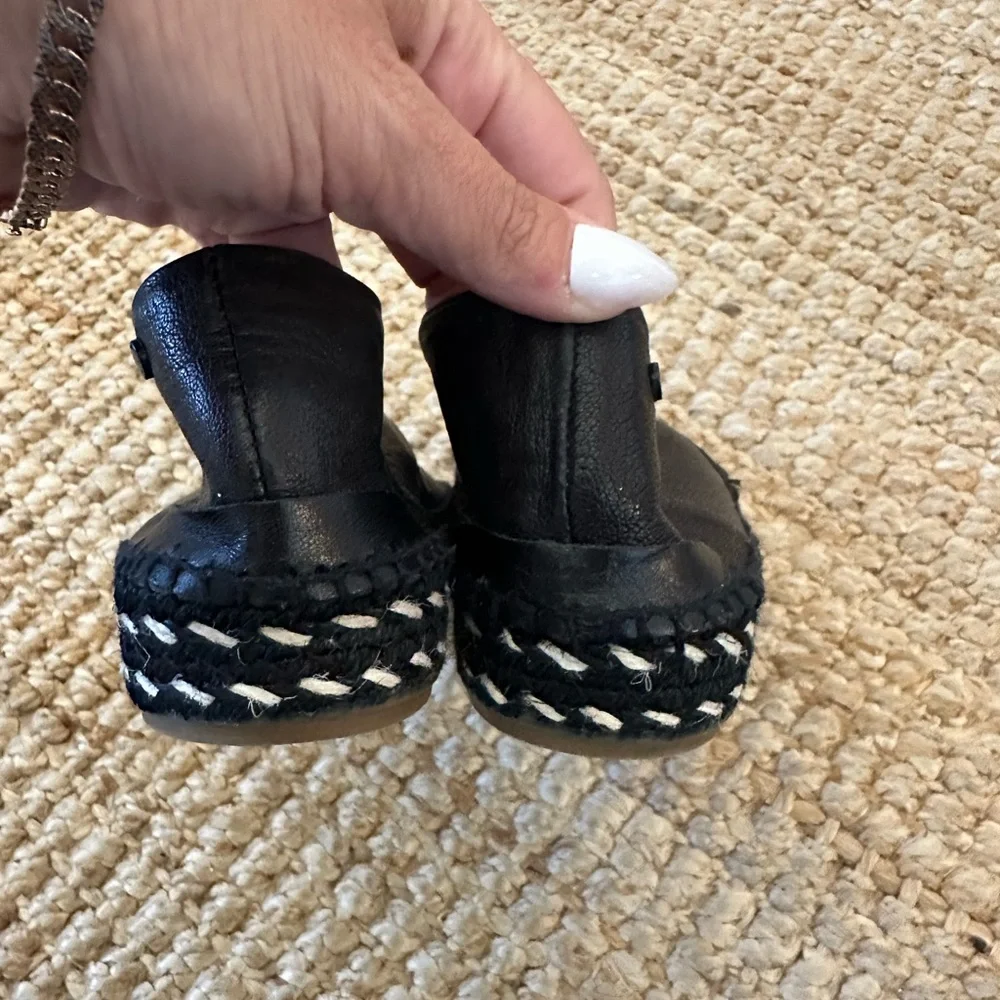 rag & bone Black Leather Espadrille Flats